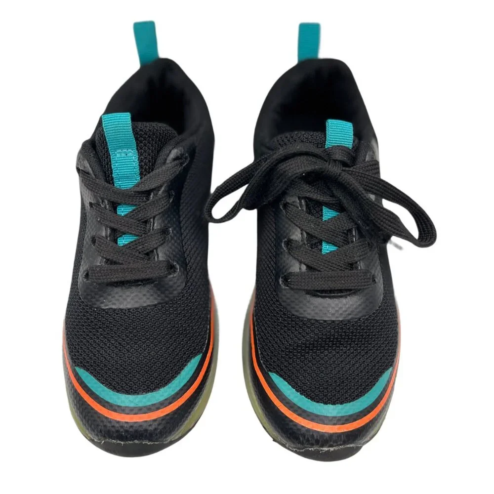 Kids Black and Teal Sneakers